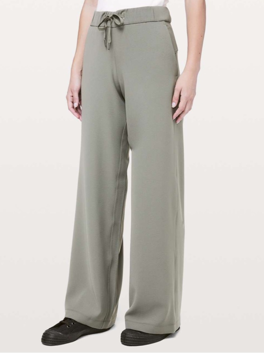 Lululemon On The Fly Pant *Wide Leg Woven 31.5" Grey Sage Size 4 Small